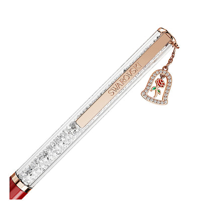 Bolígrafo Crystalline, Campana, Lacado rojo, baño en tono oro rosa