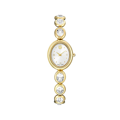 Reloj Imber oval, Fabricado en Suiza, Brazalete de metal, Tono dorado, Acabado tono oro