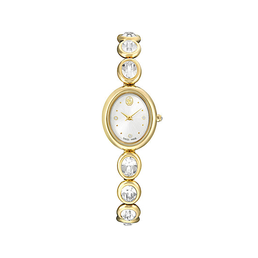 Reloj Imber oval, Fabricado en Suiza, Brazalete de metal, Tono dorado, Acabado tono oro