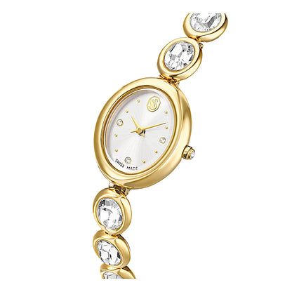Reloj Imber oval, Fabricado en Suiza, Brazalete de metal, Tono dorado, Acabado tono oro