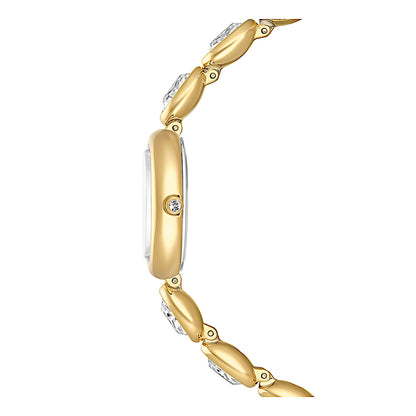 Reloj Imber oval, Fabricado en Suiza, Brazalete de metal, Tono dorado, Acabado tono oro