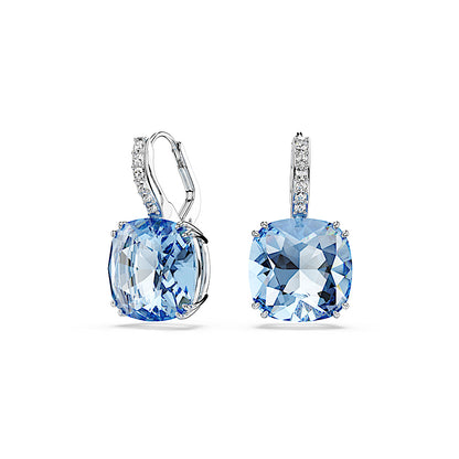 Pendientes Millenia, Talla cojin, Azules, Baño de rodio