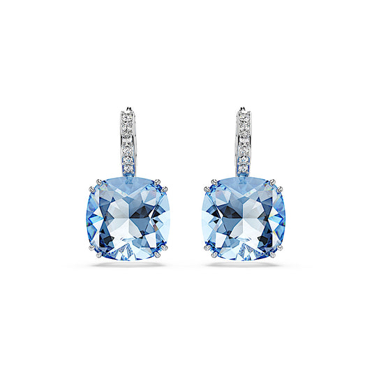 Pendientes Millenia, Talla cojin, Azules, Baño de rodio