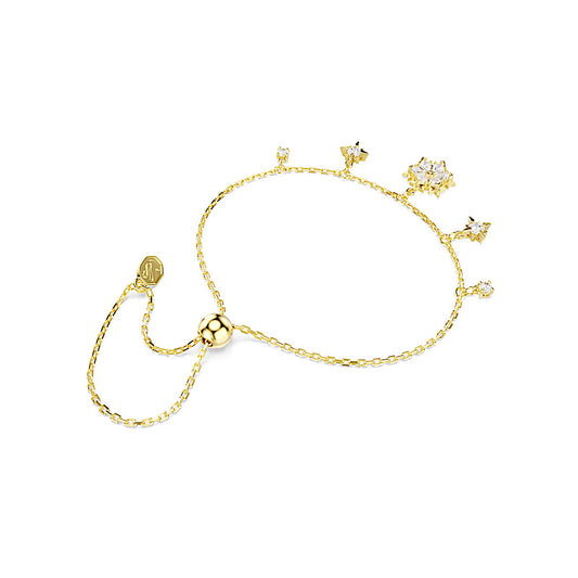 Pulsera Magic, Tallas mixtas, Copo de nieve, Blanca, Acabado en oro de 18 quilates