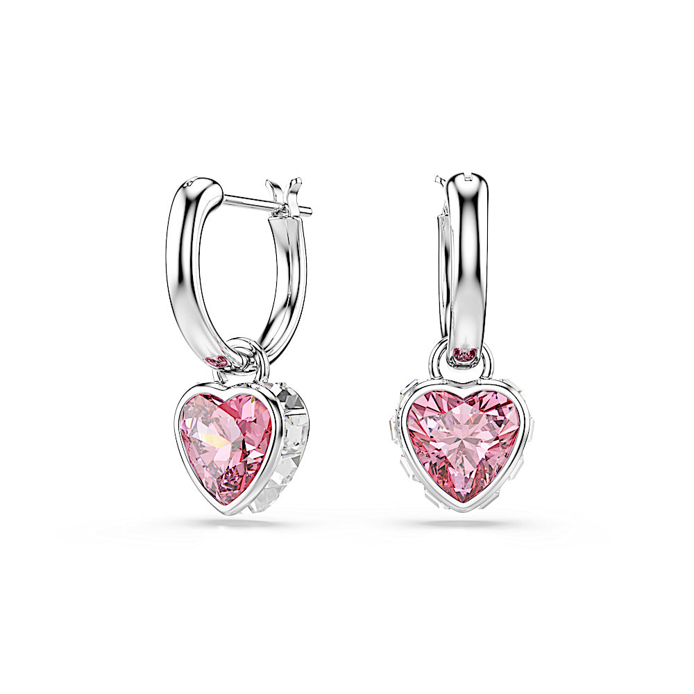Pendientes Chroma, Corazón, Rosas, Baño de rodio