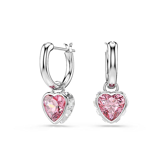 Pendientes Chroma, Corazón, Rosas, Baño de rodio