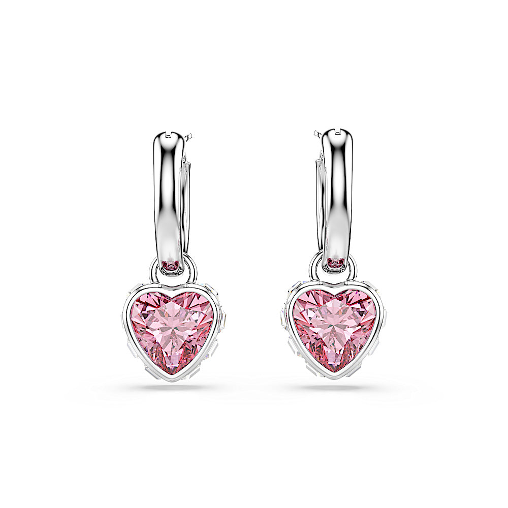 Pendientes Chroma, Corazón, Rosas, Baño de rodio