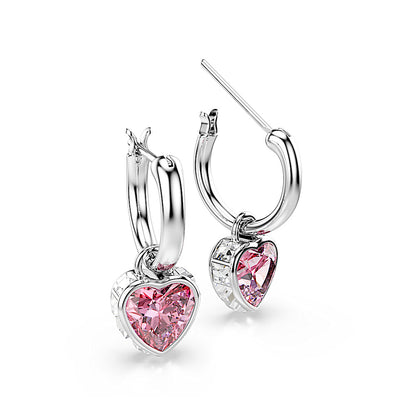 Pendientes Chroma, Corazón, Rosas, Baño de rodio