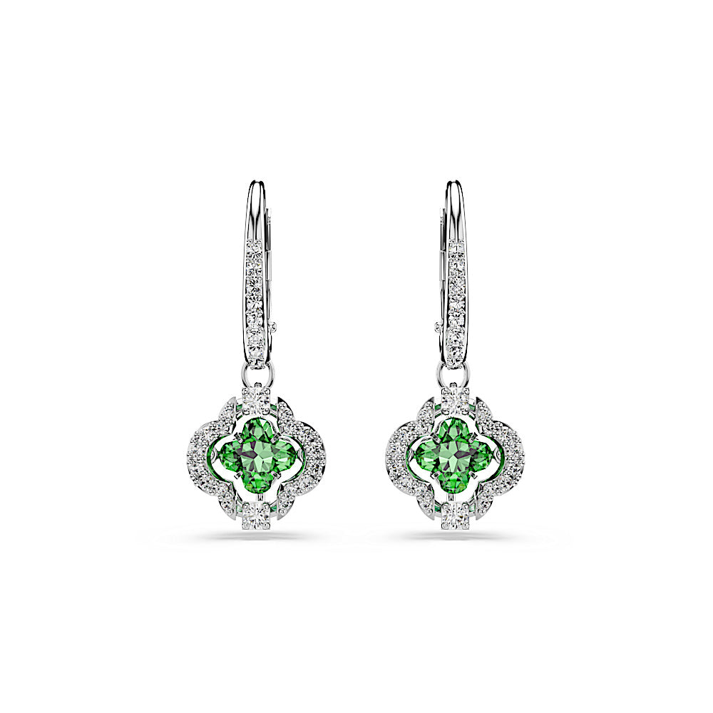 Pendientes Una Angelic, Tallas mixtas, Verdes, Baño de rodio