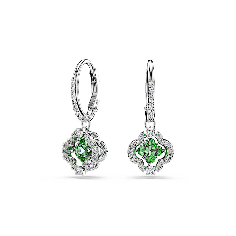 Pendientes Una Angelic, Tallas mixtas, Verdes, Baño de rodio