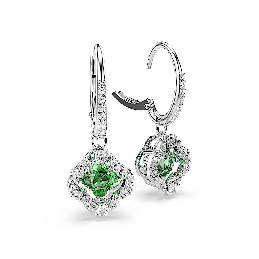 Pendientes Una Angelic, Tallas mixtas, Verdes, Baño de rodio