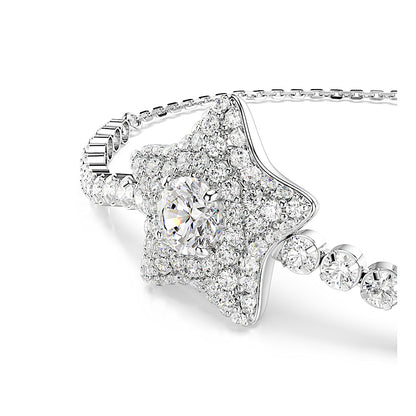 Pulsera Sublima, Talla redonda, Estrella, Blanca, Baño de rodio