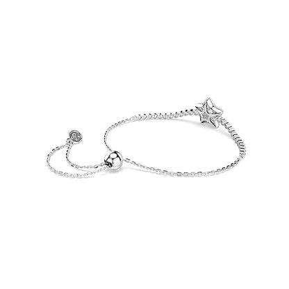 Pulsera Sublima, Talla redonda, Estrella, Blanca, Baño de rodio