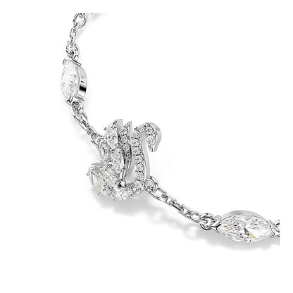 Pulsera Swan, Tallas mixtas, Cisne, Blanca, Baño de rodio
