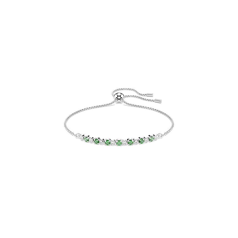 Pulsera Matrix, Talla redonda, Verde, Baño de rodio