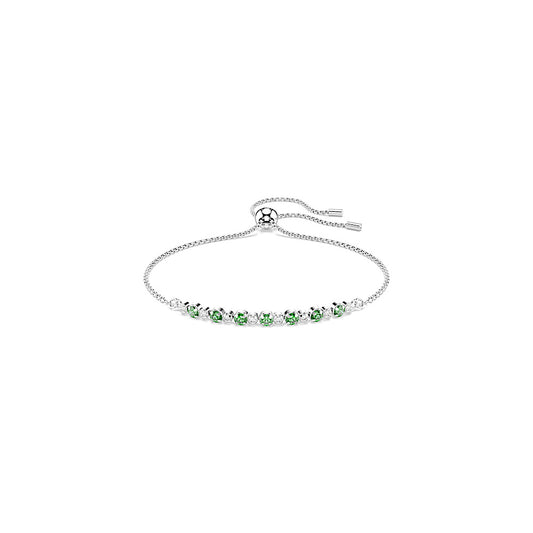 Pulsera Matrix, Talla redonda, Verde, Baño de rodio