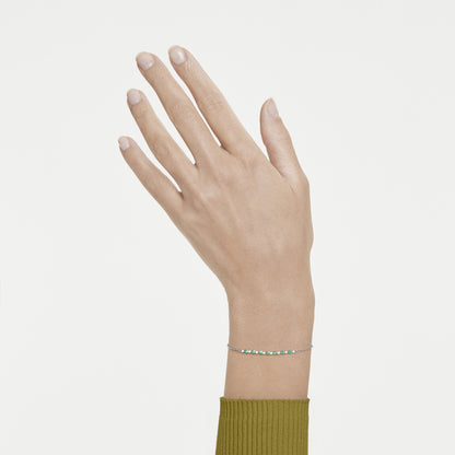 Pulsera Matrix, Talla redonda, Verde, Baño de rodio
