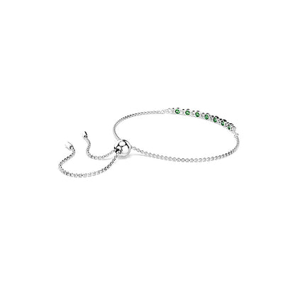 Pulsera Matrix, Talla redonda, Verde, Baño de rodio
