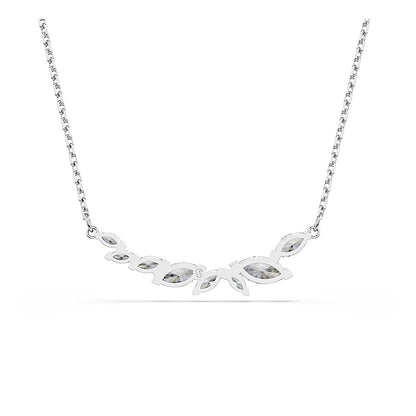 Collar Mesmera, Talla marquisa, Blanco, Baño de rodio