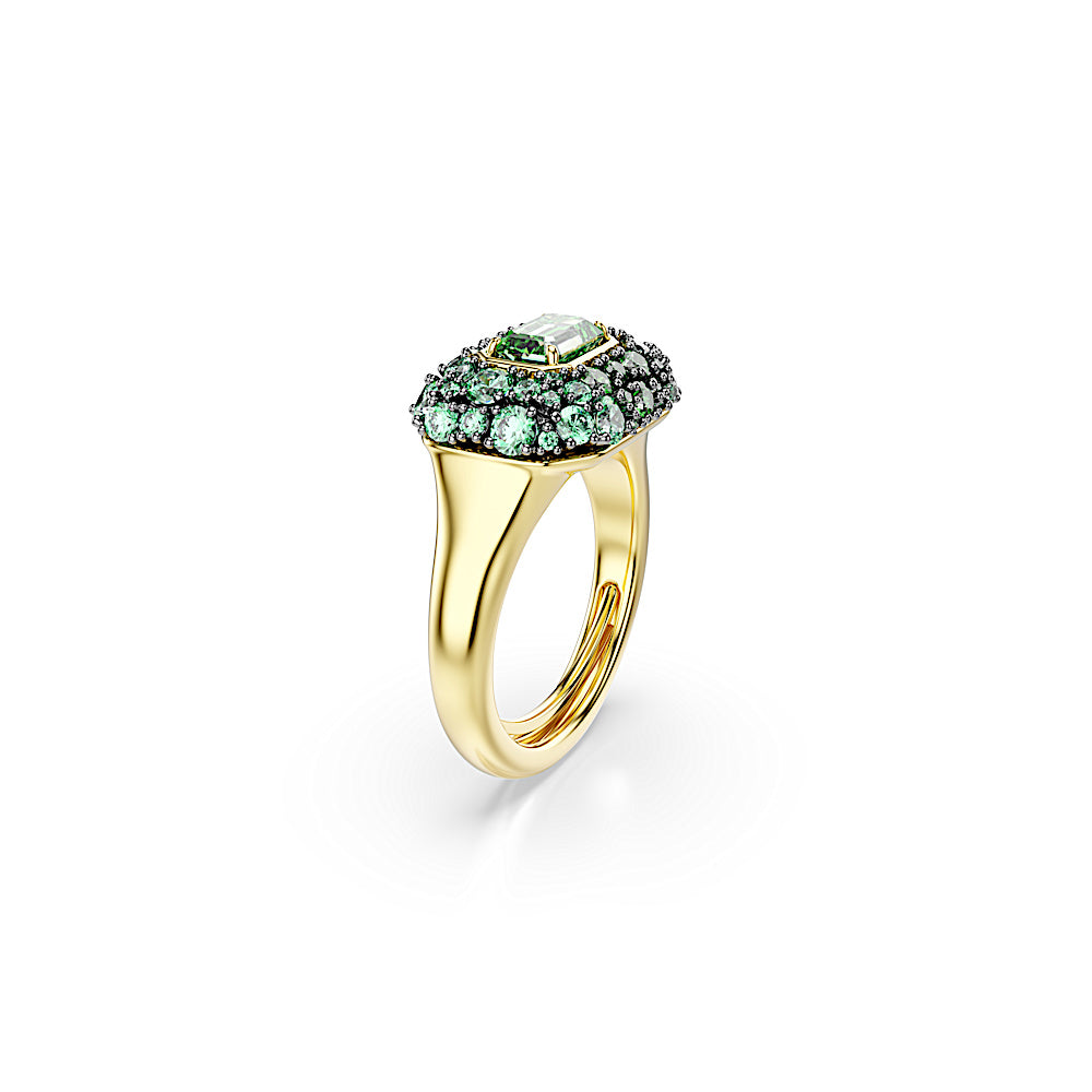 Anillo de cóctel Sublima, Talla octogonal, Verde, Acabado en oro de 18 quilates