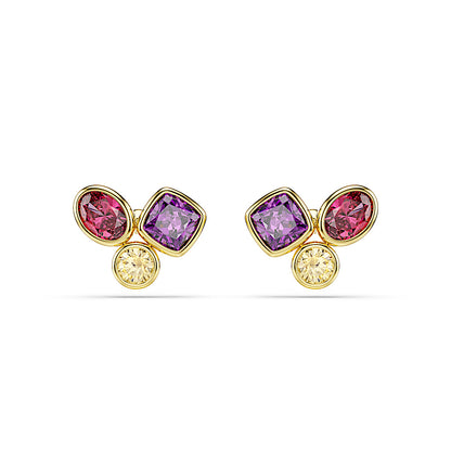 Pendientes de botón Imber, Tallas mixtas, Multicolores, Acabado en oro de 18 quilates