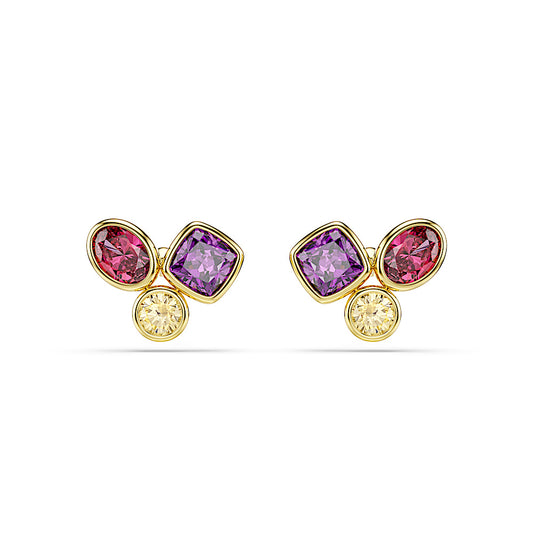 Pendientes de botón Imber, Tallas mixtas, Multicolores, Acabado en oro de 18 quilates