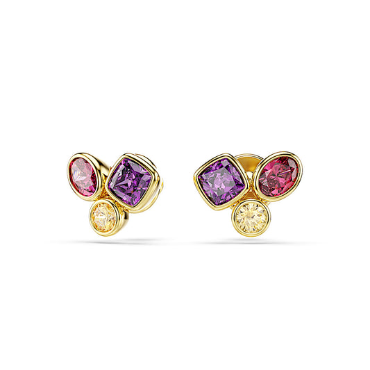 Pendientes de botón Imber, Tallas mixtas, Multicolores, Acabado en oro de 18 quilates