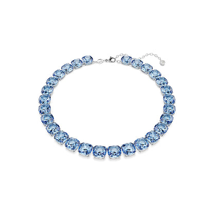Collar Millenia, Talla cojin, Azul, Baño de rodio