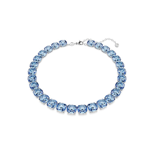Collar Millenia, Talla cojin, Azul, Baño de rodio