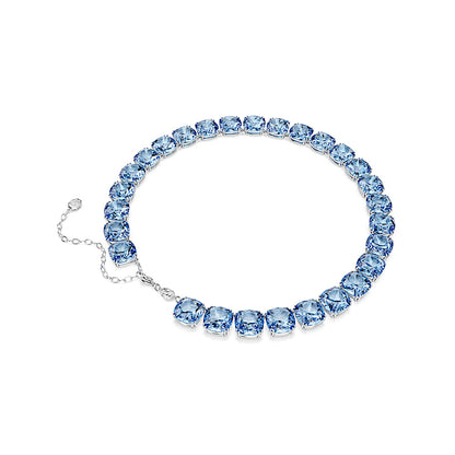 Collar Millenia, Talla cojin, Azul, Baño de rodio