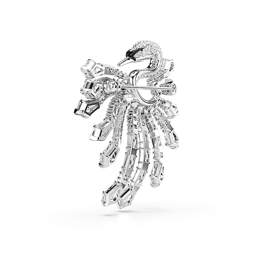 Broche Vienna, Tallas mixtas, Cisne, Blanco, Baño de rodio
