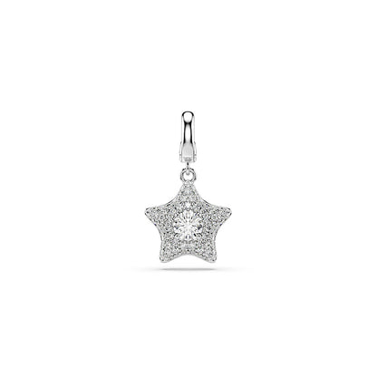 Charm Sublima, Talla redonda, Estrella, Blanco, Baño de rodio