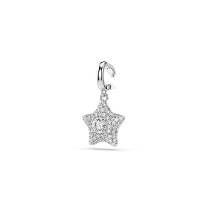 Charm Sublima, Talla redonda, Estrella, Blanco, Baño de rodio