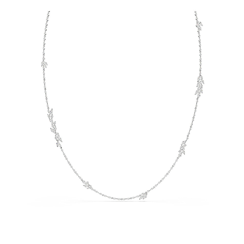 Collar Mesmera, Talla marquisa, Blanco, Baño de rodio
