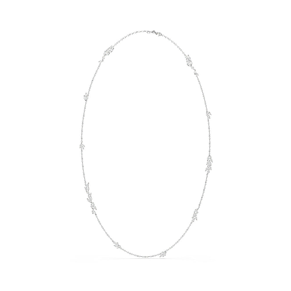 Collar Mesmera, Talla marquisa, Blanco, Baño de rodio