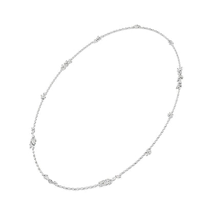Collar Mesmera, Talla marquisa, Blanco, Baño de rodio