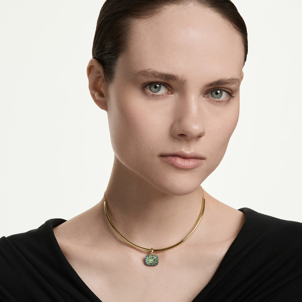 Gargantilla Sublima, Talla octogonal, Verde, Acabado en oro de 18 quilates