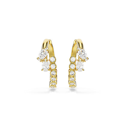 Pendientes de aro Mesmera, Tallas mixtas, Blancos, Acabado en oro de 18 quilates