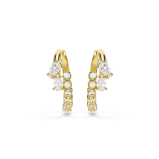 Pendientes de aro Mesmera, Tallas mixtas, Blancos, Acabado en oro de 18 quilates