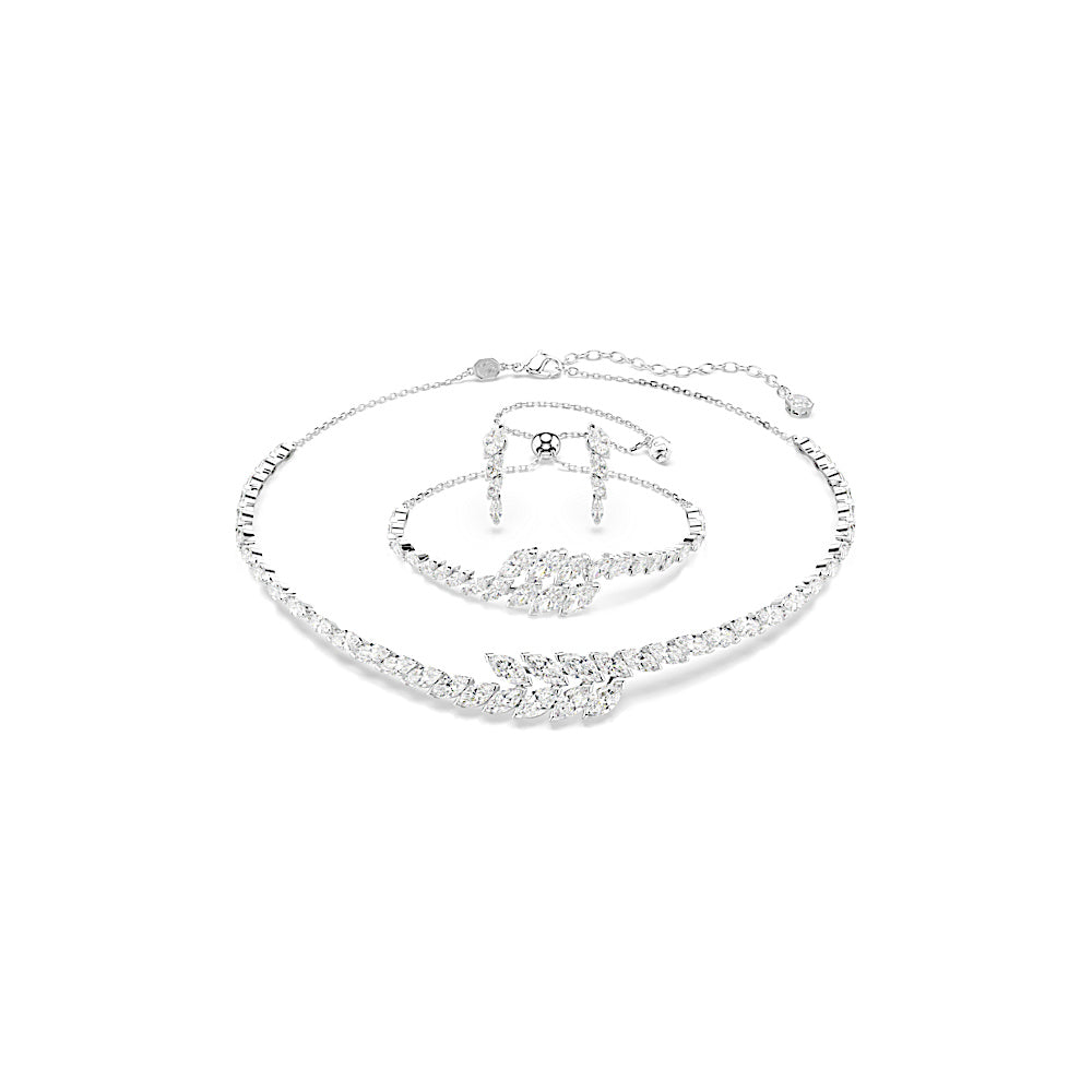 Conjunto Mesmera, Conjunto (3), Talla Marquise, Blanco, Baño de rodio