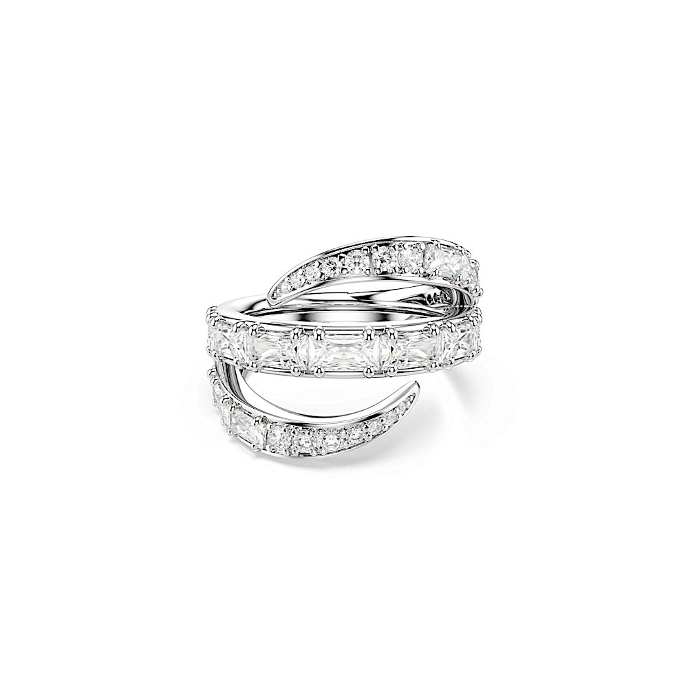 Anillo Vienna, Tallas mixtas, Cisne, Blanco, Baño de rodio