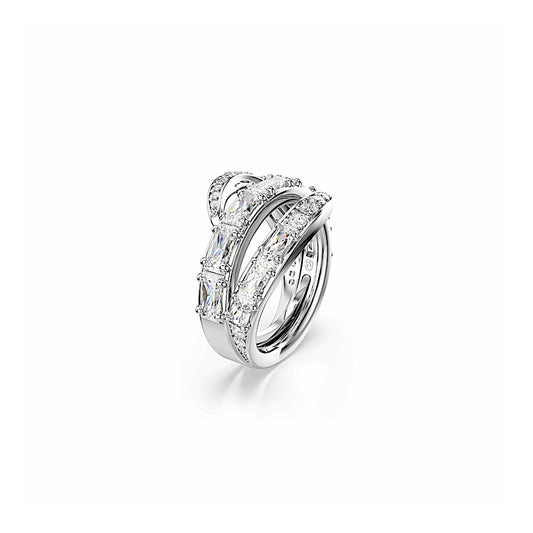 Anillo Vienna, Tallas mixtas, Cisne, Blanco, Baño de rodio