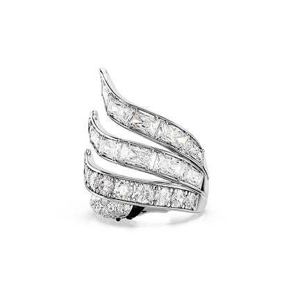 Anillo de cóctel Vienna, Tallas mixtas, Cisne, Blanco, Baño de rodio