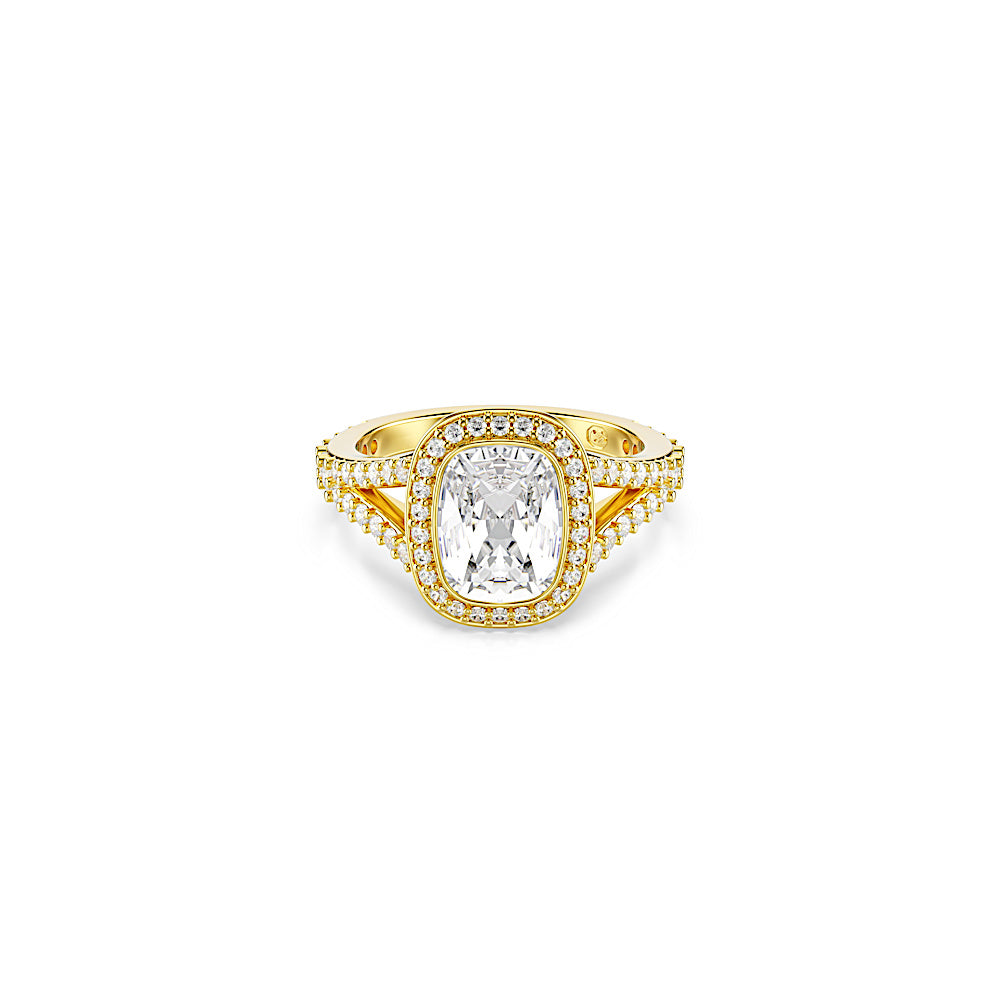 Anillo Una Angelic, Talla cojin, Blanco, Acabado en oro de 18 quilates