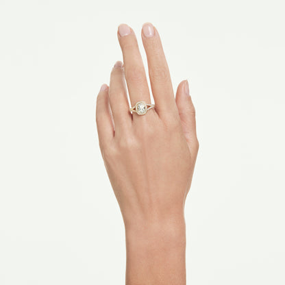 Anillo Una Angelic, Talla cojin, Blanco, Acabado en oro de 18 quilates