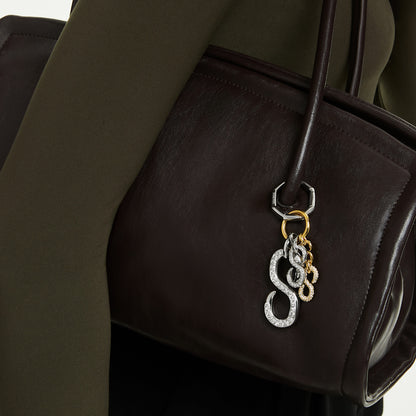 Accesorio para bolso, Talla redonda, Blanco, Combinación de acabados metálicos