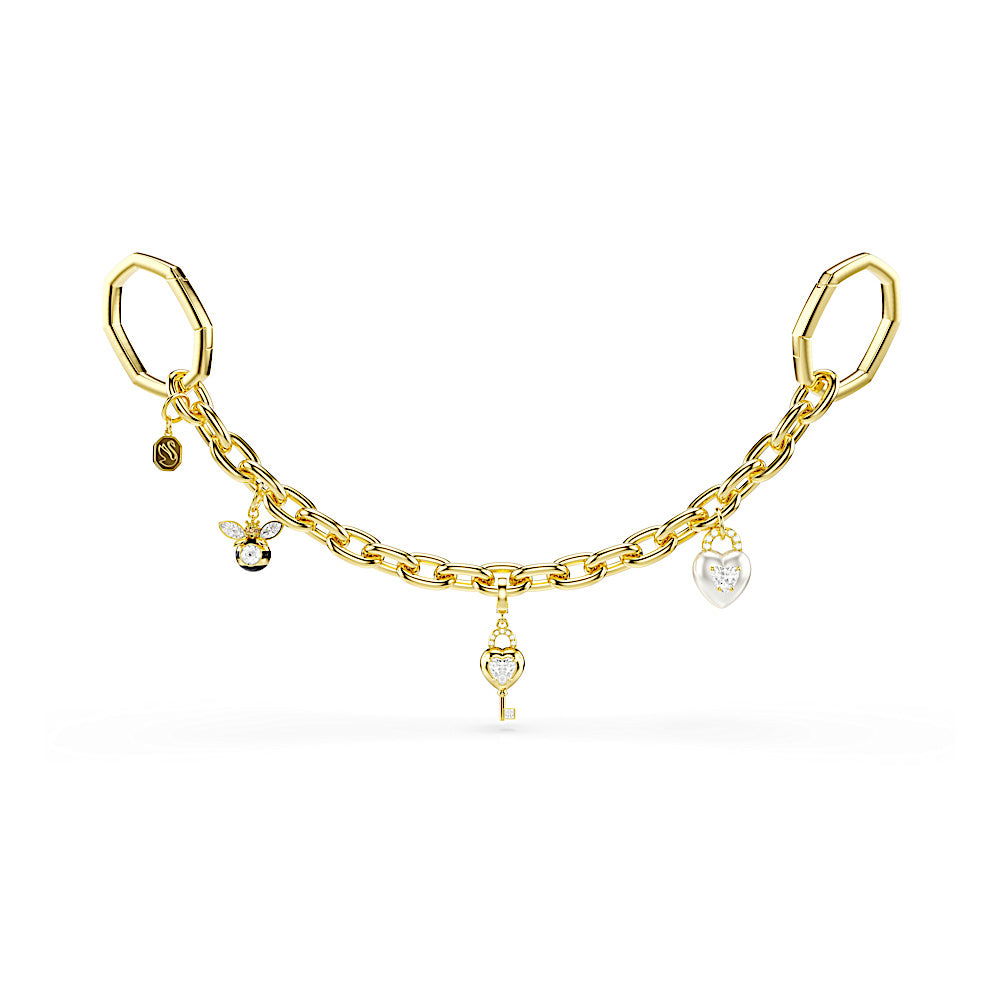 Accesorio para bolso, Tallas mixtas, Blanco, Baño tono oro