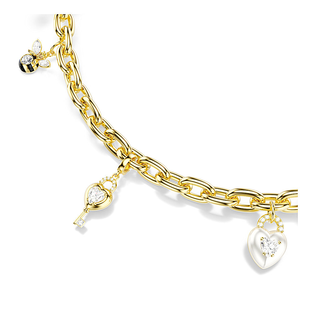 Accesorio para bolso, Tallas mixtas, Blanco, Baño tono oro
