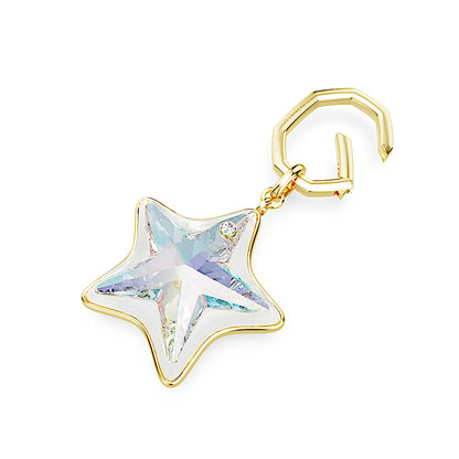 Accesorio para bolso, Tallas mixtas, Estrella, Blanco, Baño tono oro