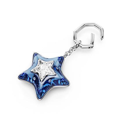 Accesorio para bolso, Tallas mixtas, Estrella, Azul, Baño de rodio